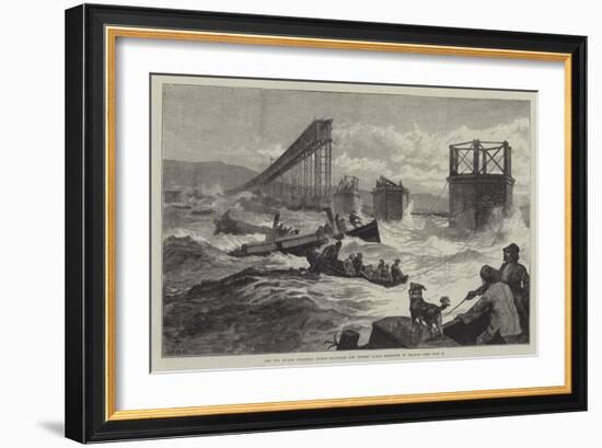 The Tay Bridge Disaster, Steam Launches and Divers' Barge Employed in Search-William Heysham Overend-Framed Giclee Print