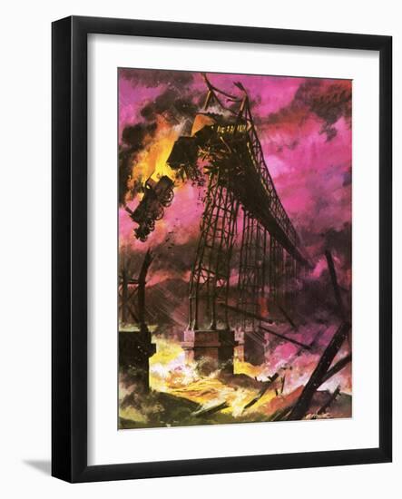 The Tay Bridge Disaster-Andrew Howat-Framed Giclee Print