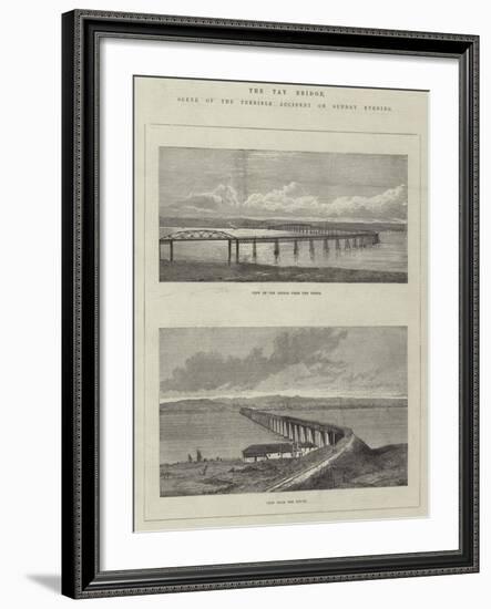 The Tay Bridge, Scene of the Terrible Accident on Sunday Evening-null-Framed Giclee Print