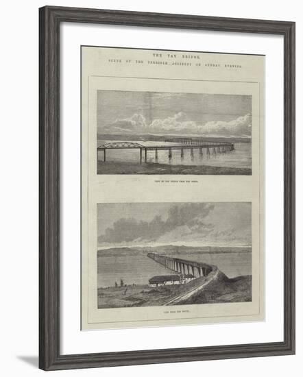 The Tay Bridge, Scene of the Terrible Accident on Sunday Evening-null-Framed Giclee Print