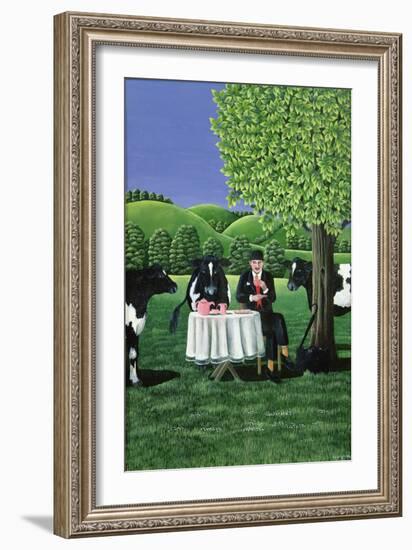 The Tea Break, 1980 (Gouache)-Liz Wright-Framed Giclee Print