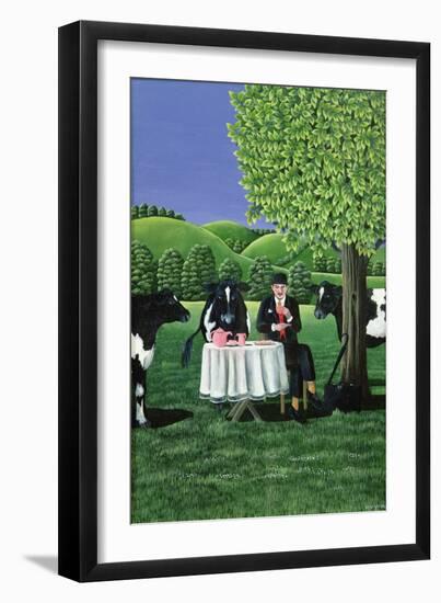 The Tea Break, 1980 (Gouache)-Liz Wright-Framed Giclee Print