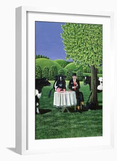 The Tea Break, 1980 (Gouache)-Liz Wright-Framed Giclee Print