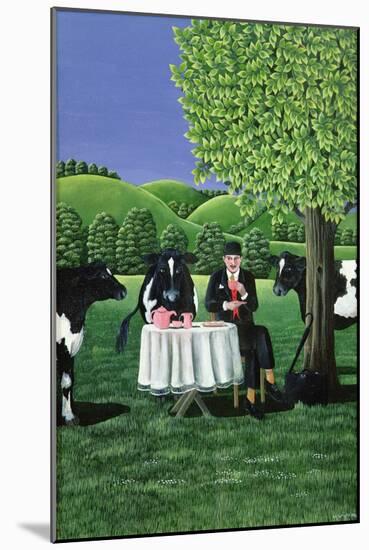 The Tea Break, 1980 (Gouache)-Liz Wright-Mounted Giclee Print