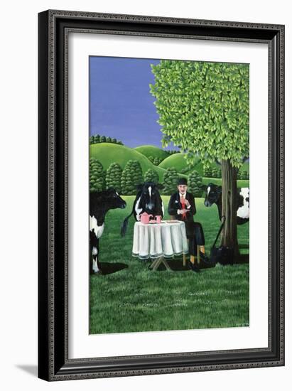 The Tea Break, 1980 (Gouache)-Liz Wright-Framed Giclee Print