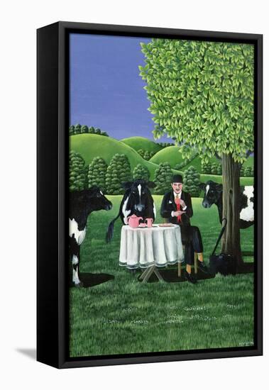The Tea Break, 1980 (Gouache)-Liz Wright-Framed Premier Image Canvas