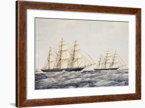 The Tea Clippers Taeping (Left) and Ariel (Right) in the Great Tea Race of 1866-Thomas Goldsworth Dutton-Framed Giclee Print