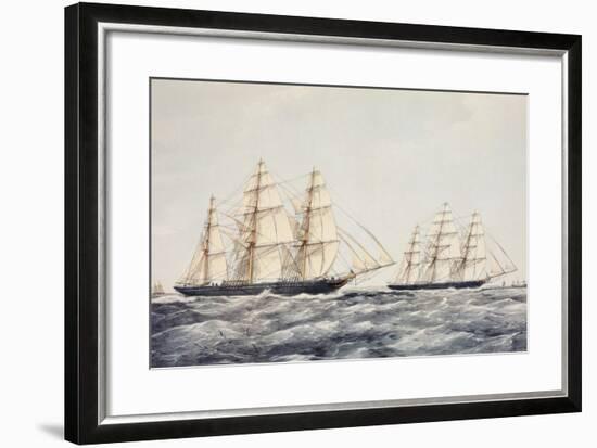 The Tea Clippers Taeping (Left) and Ariel (Right) in the Great Tea Race of 1866-Thomas Goldsworth Dutton-Framed Giclee Print