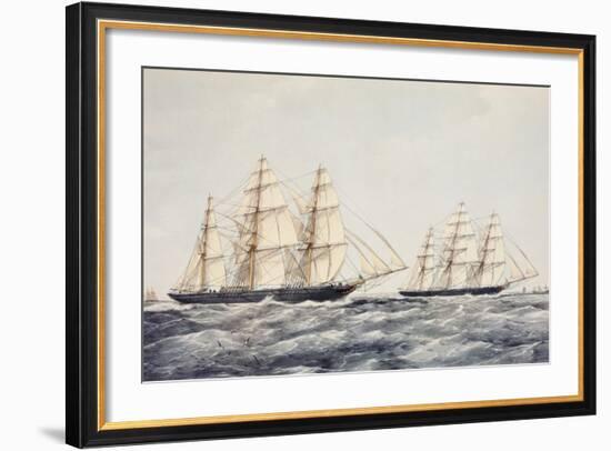 The Tea Clippers Taeping (Left) and Ariel (Right) in the Great Tea Race of 1866-Thomas Goldsworth Dutton-Framed Giclee Print