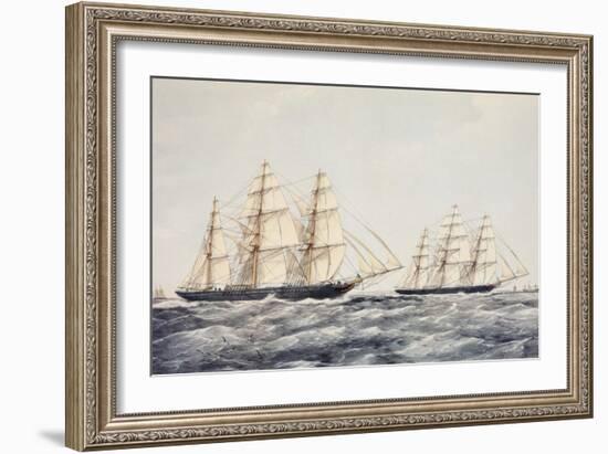 The Tea Clippers Taeping (Left) and Ariel (Right) in the Great Tea Race of 1866-Thomas Goldsworth Dutton-Framed Giclee Print