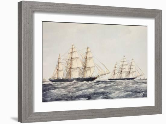 The Tea Clippers Taeping (Left) and Ariel (Right) in the Great Tea Race of 1866-Thomas Goldsworth Dutton-Framed Giclee Print