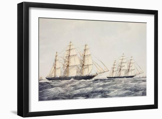 The Tea Clippers Taeping (Left) and Ariel (Right) in the Great Tea Race of 1866-Thomas Goldsworth Dutton-Framed Giclee Print