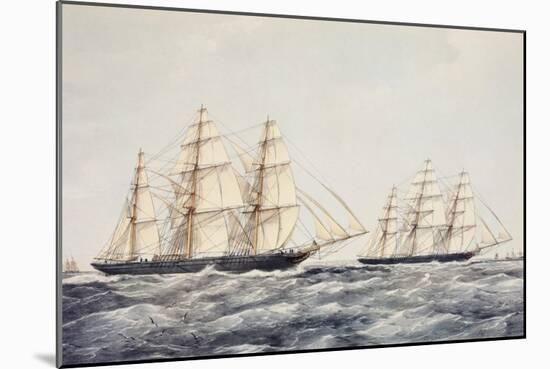 The Tea Clippers Taeping (Left) and Ariel (Right) in the Great Tea Race of 1866-Thomas Goldsworth Dutton-Mounted Giclee Print