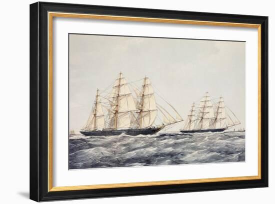 The Tea Clippers Taeping (Left) and Ariel (Right) in the Great Tea Race of 1866-Thomas Goldsworth Dutton-Framed Giclee Print