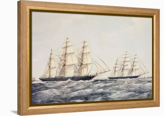 The Tea Clippers Taeping (Left) and Ariel (Right) in the Great Tea Race of 1866-Thomas Goldsworth Dutton-Framed Premier Image Canvas