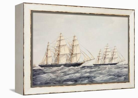 The Tea Clippers Taeping (Left) and Ariel (Right) in the Great Tea Race of 1866-Thomas Goldsworth Dutton-Framed Premier Image Canvas