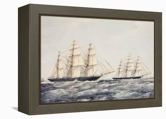 The Tea Clippers Taeping (Left) and Ariel (Right) in the Great Tea Race of 1866-Thomas Goldsworth Dutton-Framed Premier Image Canvas