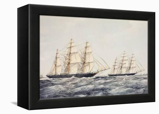 The Tea Clippers Taeping (Left) and Ariel (Right) in the Great Tea Race of 1866-Thomas Goldsworth Dutton-Framed Premier Image Canvas