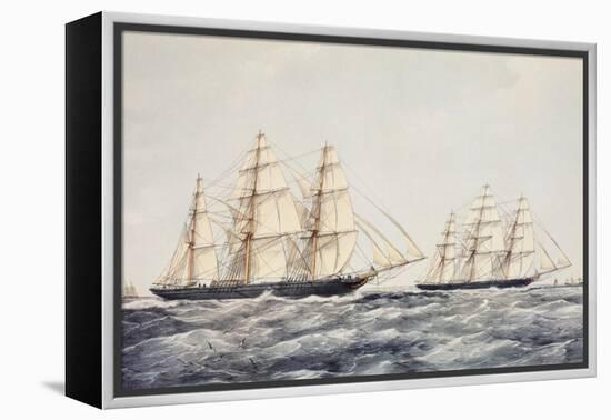 The Tea Clippers Taeping (Left) and Ariel (Right) in the Great Tea Race of 1866-Thomas Goldsworth Dutton-Framed Premier Image Canvas