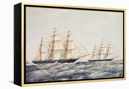 The Tea Clippers Taeping (Left) and Ariel (Right) in the Great Tea Race of 1866-Thomas Goldsworth Dutton-Framed Premier Image Canvas