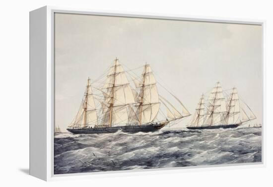 The Tea Clippers Taeping (Left) and Ariel (Right) in the Great Tea Race of 1866-Thomas Goldsworth Dutton-Framed Premier Image Canvas