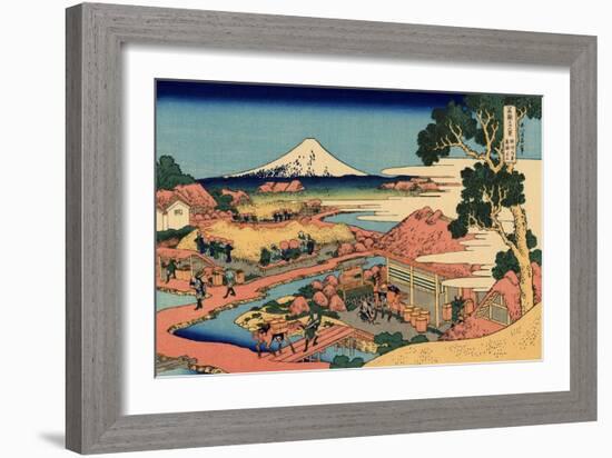 The Tea Plantation of Katakura in the Suruga Province, c.1830-Katsushika Hokusai-Framed Giclee Print