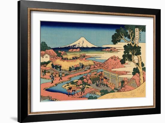 The Tea Plantation of Katakura in the Suruga Province, c.1830-Katsushika Hokusai-Framed Giclee Print