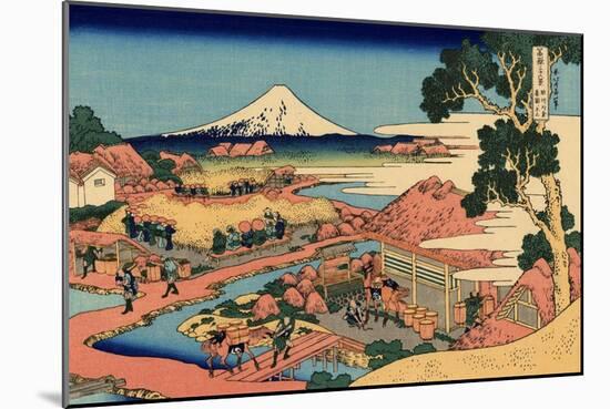 The Tea Plantation of Katakura in the Suruga Province, c.1830-Katsushika Hokusai-Mounted Giclee Print