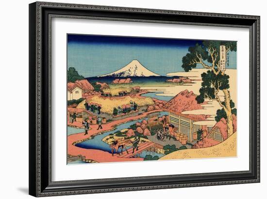 The Tea Plantation of Katakura in the Suruga Province, c.1830-Katsushika Hokusai-Framed Giclee Print