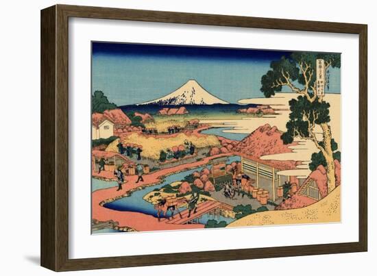 The Tea Plantation of Katakura in the Suruga Province, c.1830-Katsushika Hokusai-Framed Premium Giclee Print