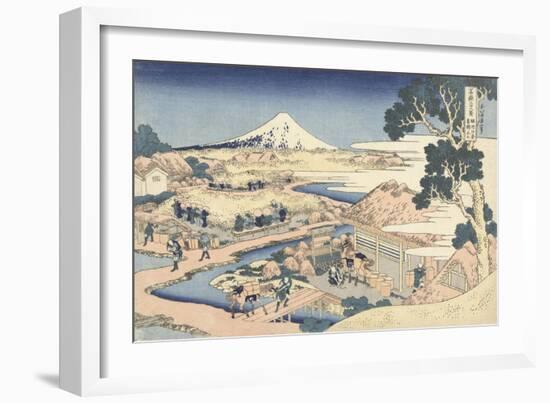 The Tea plantation of Katakura in the Suruga Province, c.1830-Katsushika Hokusai-Framed Giclee Print