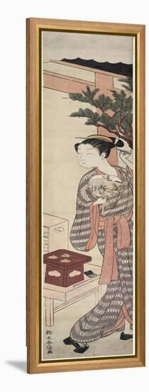 The Tea Stall - Kagiya Osen, c.1769-Suzuki Harunobu-Framed Premier Image Canvas