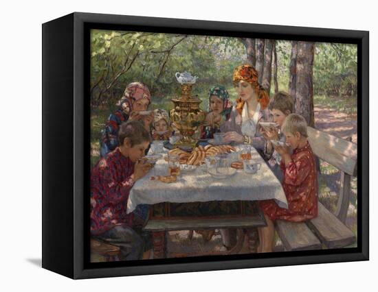 The Teacher's Guests-Nikolai Petrovich Bogdanov-Belsky-Framed Premier Image Canvas