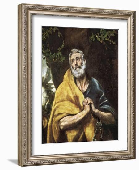 “The Tears of Saint Peter”, c.1594-1604-El Greco-Framed Giclee Print