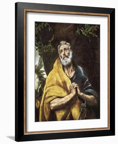 “The Tears of Saint Peter”, c.1594-1604-El Greco-Framed Giclee Print