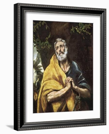 “The Tears of Saint Peter”, c.1594-1604-El Greco-Framed Giclee Print