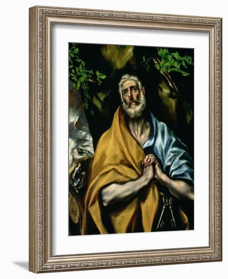 The Tears of St. Peter, Late 1580s-El Greco-Framed Giclee Print