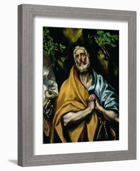 The Tears of St. Peter, Late 1580s-El Greco-Framed Giclee Print