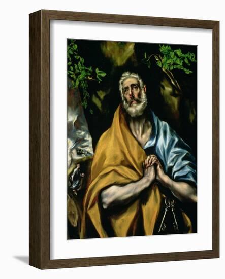 The Tears of St. Peter, Late 1580s-El Greco-Framed Giclee Print