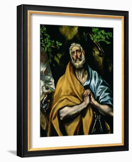 The Tears of St. Peter, Late 1580s-El Greco-Framed Giclee Print