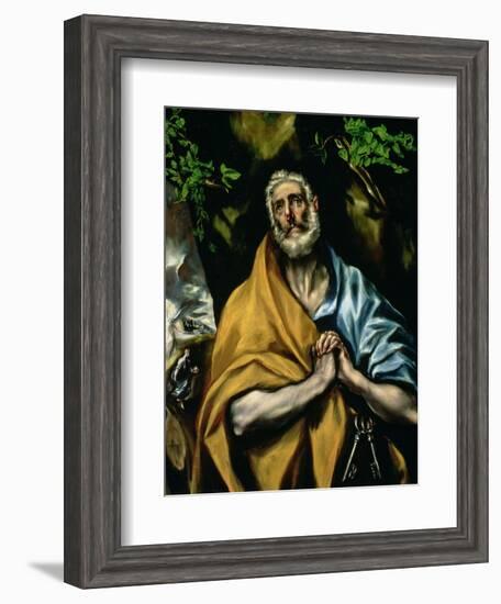 The Tears of St. Peter, Late 1580s-El Greco-Framed Giclee Print