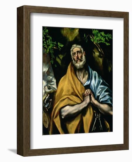 The Tears of St. Peter, Late 1580s-El Greco-Framed Giclee Print