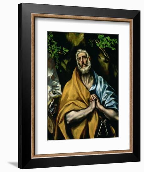 The Tears of St. Peter, Late 1580s-El Greco-Framed Giclee Print