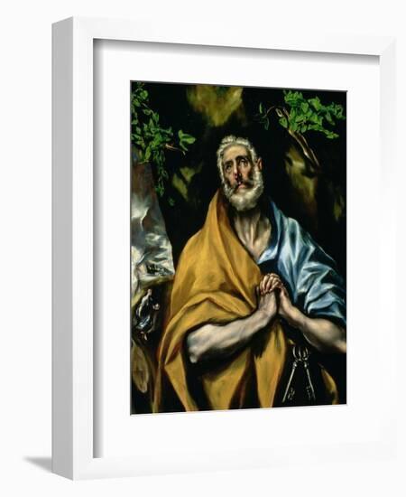 The Tears of St. Peter, Late 1580s-El Greco-Framed Giclee Print