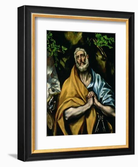 The Tears of St. Peter, Late 1580s-El Greco-Framed Giclee Print