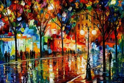 COLORFUL NIGHT colorful painting by L.Afremov