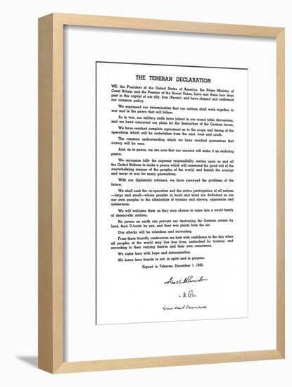 'The Teheran Declaration', 1943, (1945)-Unknown-Framed Giclee Print