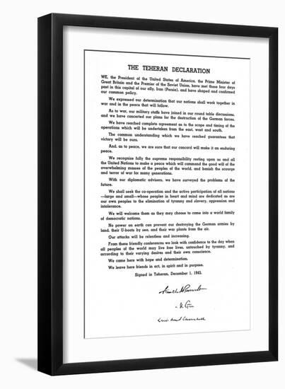 'The Teheran Declaration', 1943, (1945)-Unknown-Framed Giclee Print