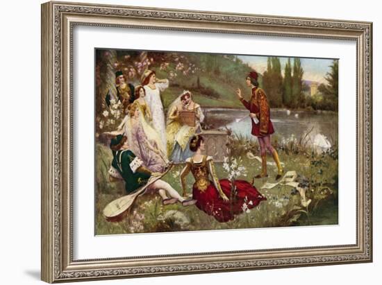 The Telling of One of the Decameron Stories-Italian School-Framed Giclee Print