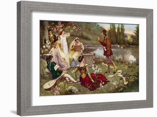 The Telling of One of the Decameron Stories-Italian School-Framed Giclee Print